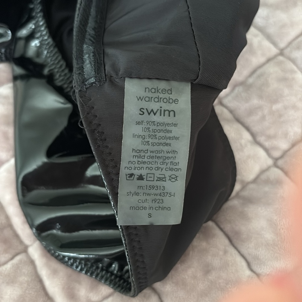 NEW! Naked Wardrobe Black Sleek One Piece Swimsuit - Picture 3 of 4